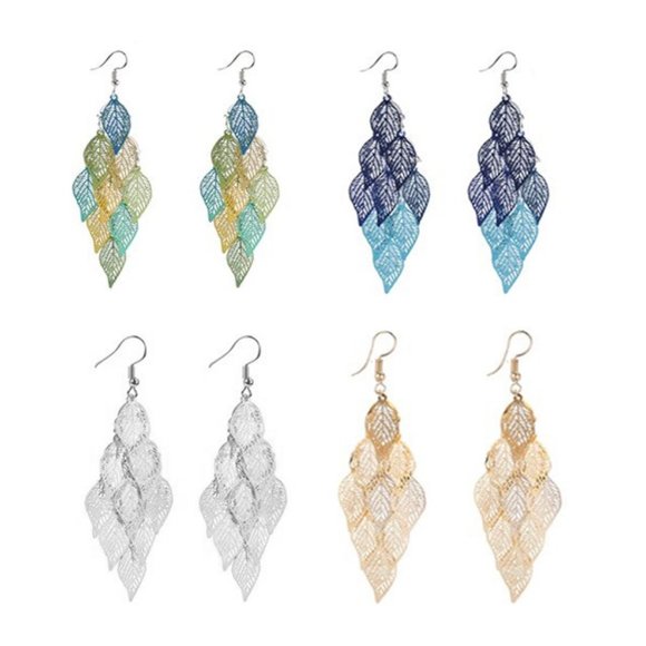 Green Leaf Earrings - Picture 7 of 8